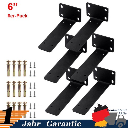 Regalhalterung schwarz - 6x, 6"